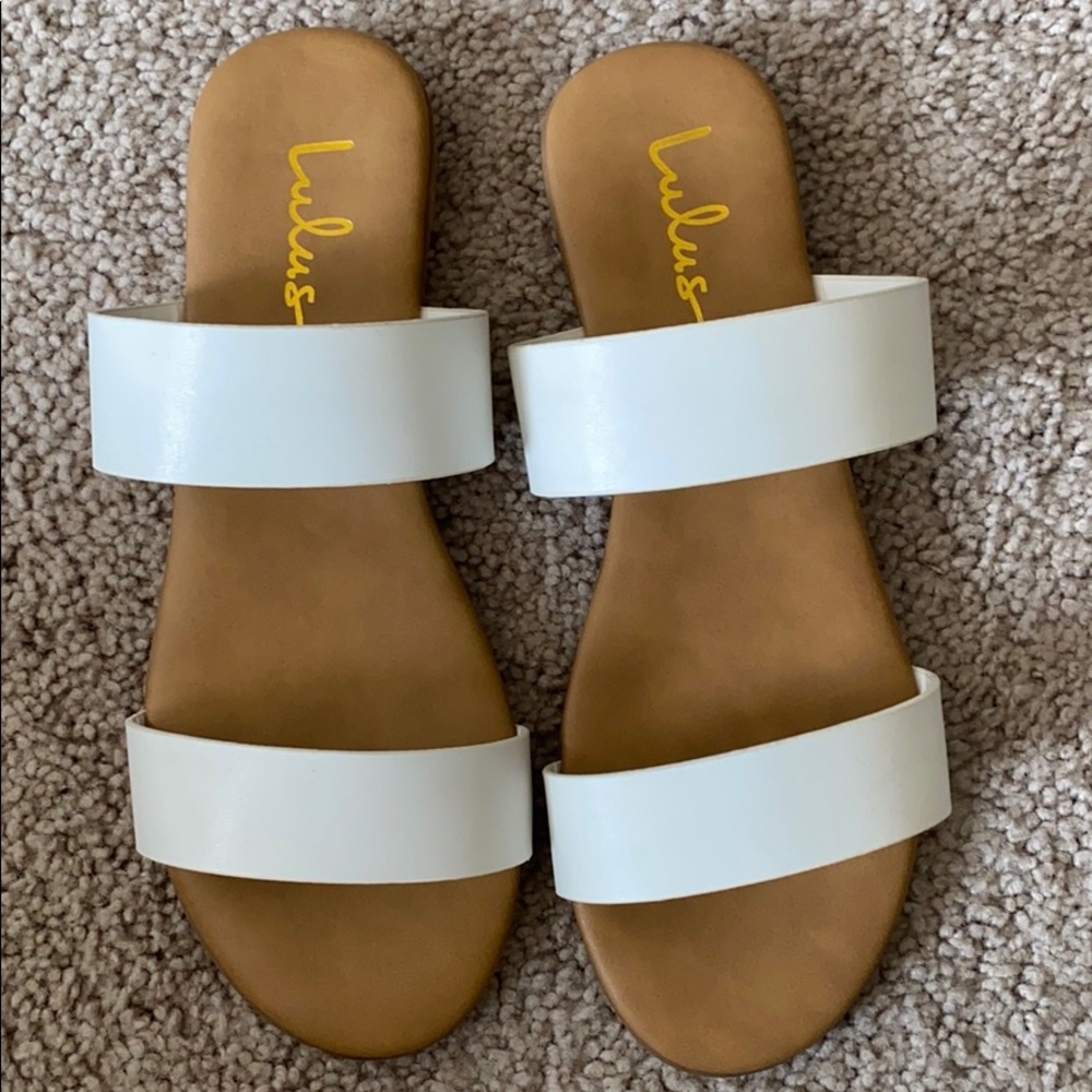 LULUs white sandals